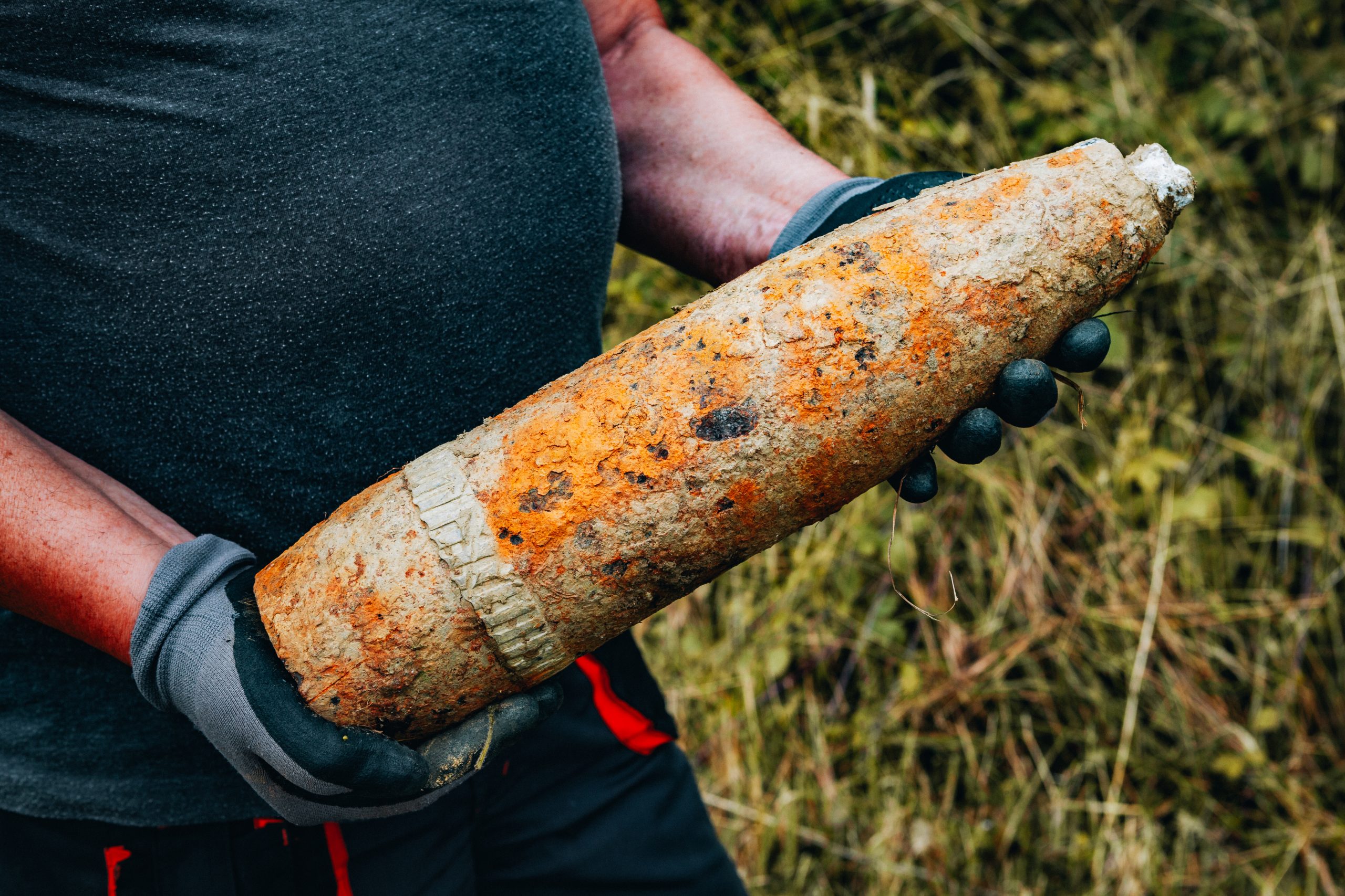 Ein Blindgänger aus dem 2. Weltkrieg, der im Zuge der Kampfmittelräumung von Exploserv entschärft wurde.